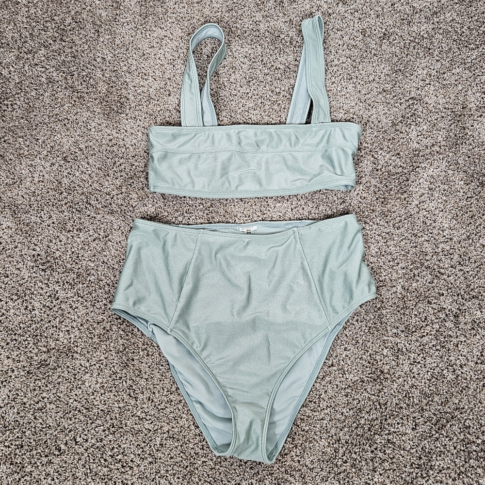 Forever 21 Teal Blue Green Bikini Set Womens Size M